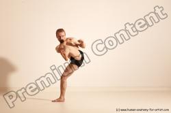 Underwear Martial art Man White Moving poses Slim Short Blond Dynamic poses Academic